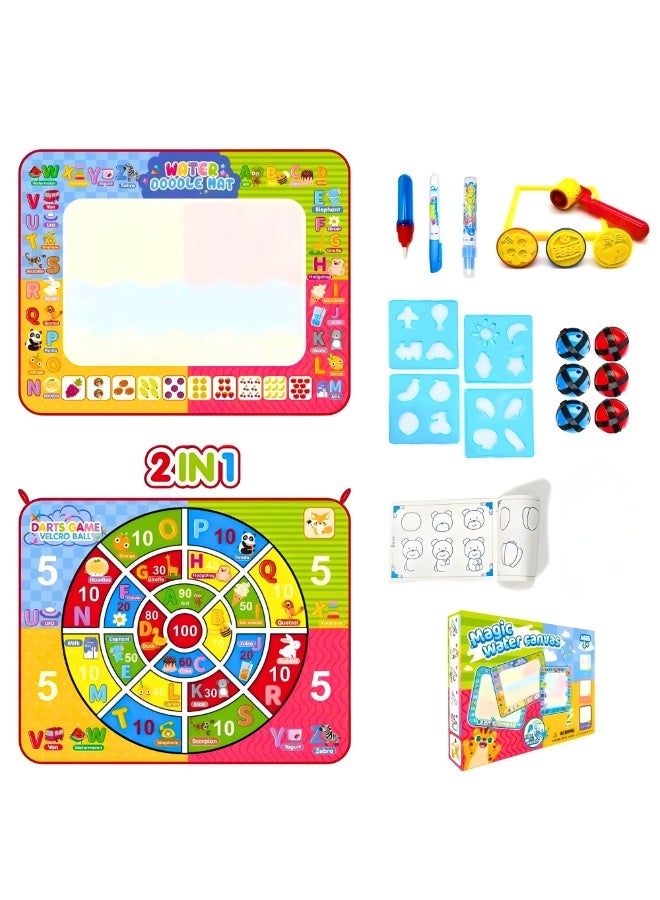 VIO 2-in-1 Large Aqua Magic Water Doodle Mat 98×78 cm, Reusable Mess-Free Drawing & Coloring Mat for Kids - Image 1